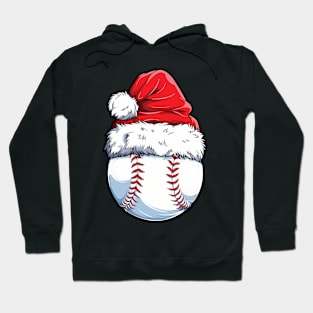 Christmas Baseball Ball Santa Hat Hoodie